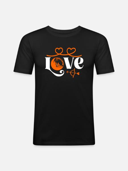 Minicamper Lover Herzen Camping-Camper Microcamper - Männer Slim Fit T-Shirt - Schwarz