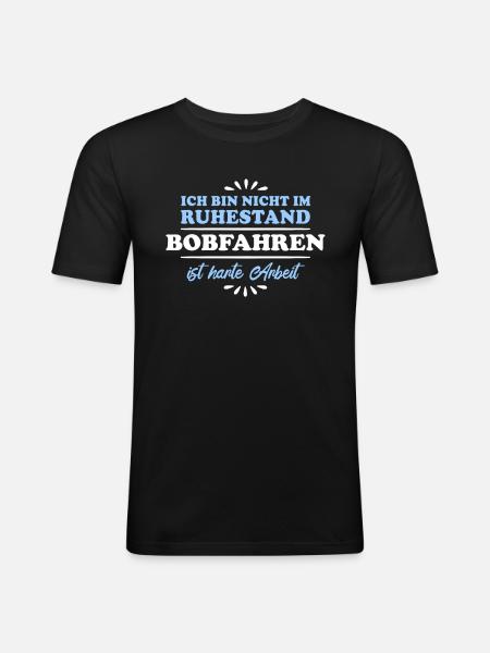 Ruhestand Rentner Pensioner Bobfahrer - Männer Slim Fit T-Shirt - Schwarz