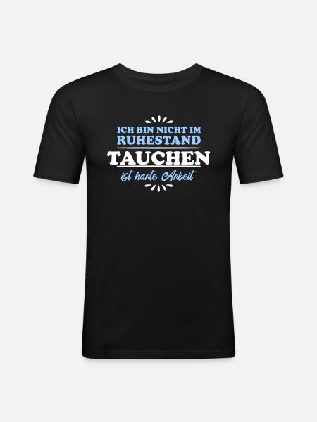 Plongeur retraité retraité - T-shirt près du corps Homme - noir