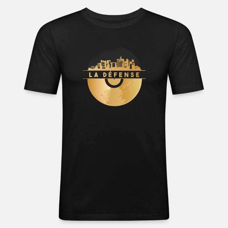 Vinyl-Schallplatte Disco-Musik - Männer Slim Fit T-Shirt - Schwarz