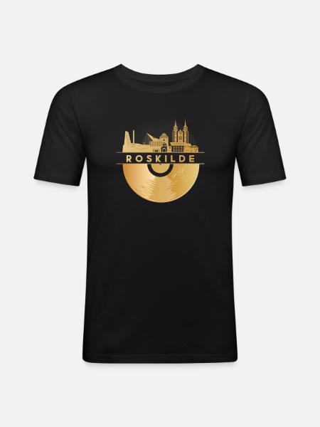 Disque vinyle - Skyline-Danemark-Roskilde - T-shirt près du corps Homme - noir