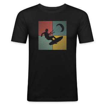 Kitesurf Kiteboard Kitesurfing Kite Surf Board - Men's Slim Fit T-Shirt - black - Front - Nik (191cm)