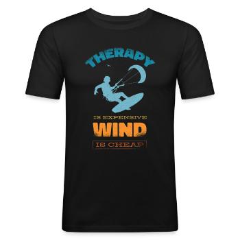 Kitesurf Kiteboards Kitesurfing Kite Surf Board - Men's Slim Fit T-Shirt - black - Front - Nik (191cm)
