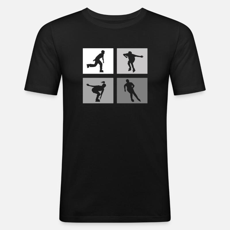 Inline-Skating Rollerskates Inline-Skater - Männer Slim Fit T-Shirt - Schwarz