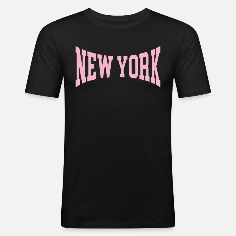 New York - Männer Slim Fit T-Shirt - Schwarz