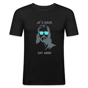 JC S back türkis - T-shirt près du corps Homme - noir - Devant - Nik (191cm)