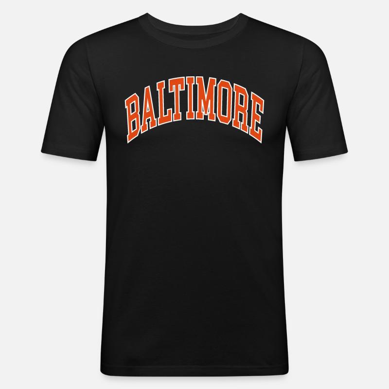 Baltimore - Männer Slim Fit T-Shirt - Schwarz