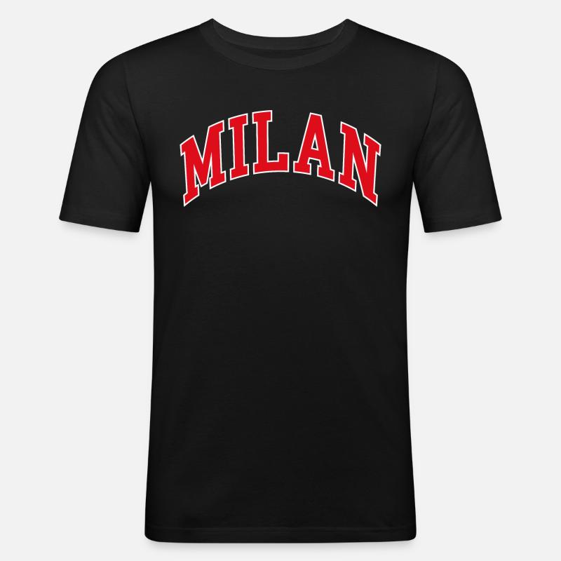 Milan - Männer Slim Fit T-Shirt - Schwarz