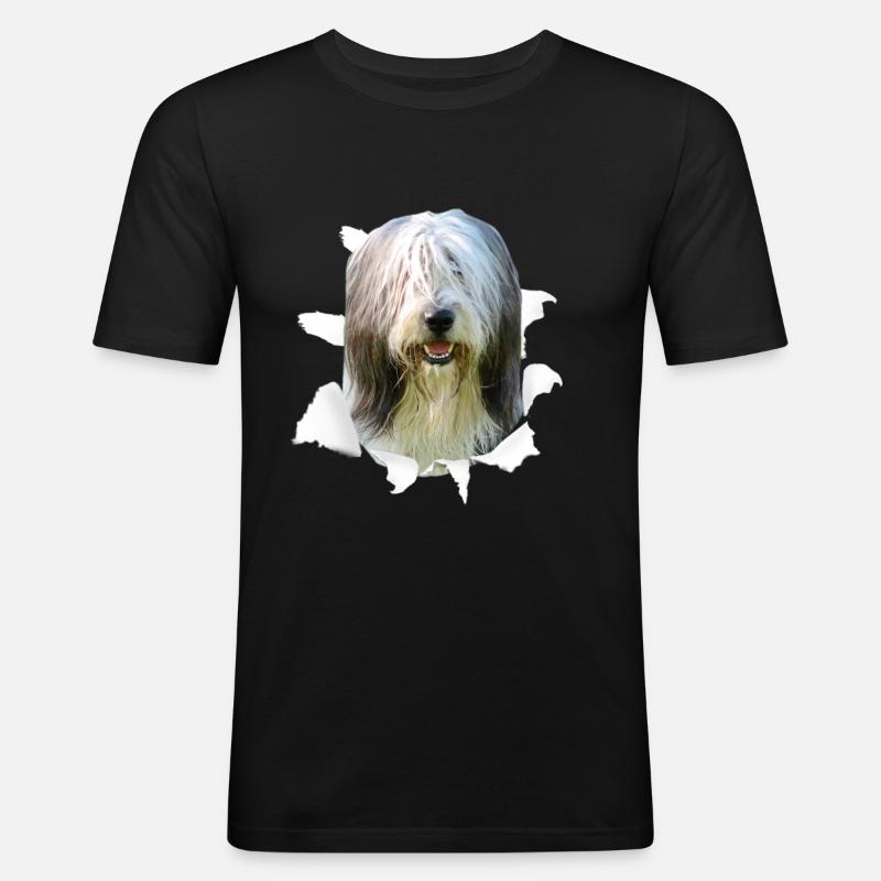 Bearded Collie - Bearded Collie Hund - Männer Slim Fit T-Shirt - Schwarz