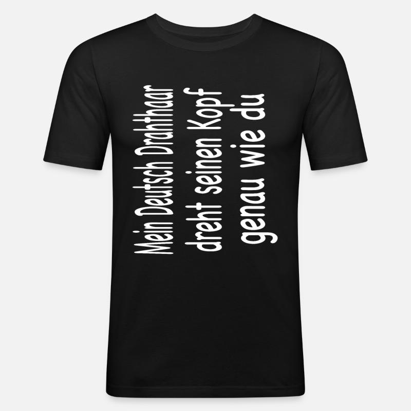 Deutsch Drahthaar Hund - Deutsch Drahthaar - Männer Slim Fit T-Shirt - Schwarz