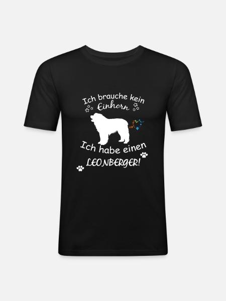 Leonberger Hund - Leonberger - Männer Slim Fit T-Shirt - Schwarz