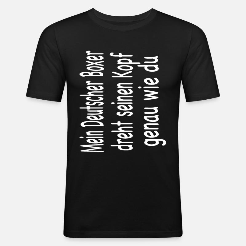 Deutscher Boxer Hund - Männer Slim Fit T-Shirt - Schwarz