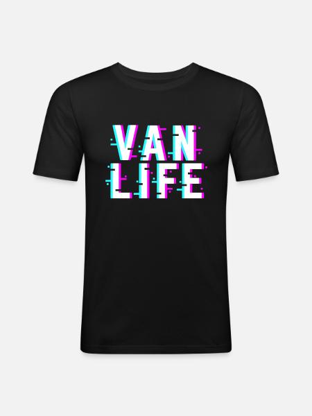 Van Life Camper Van - Men's Slim Fit T-Shirt - black