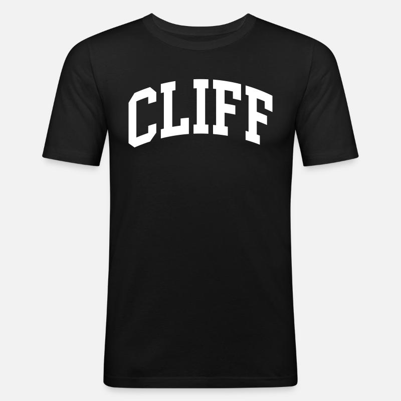 Cliff - Männer Slim Fit T-Shirt - Schwarz