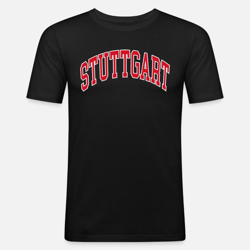 Stuttgart - Männer Slim Fit T-Shirt - Schwarz