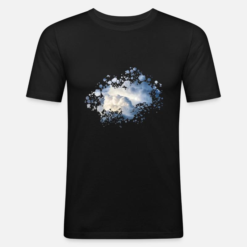 Splash - Männer Slim Fit T-Shirt - Schwarz