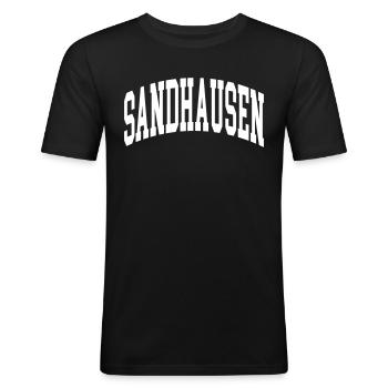Sandhausen - Men's Slim Fit T-Shirt - black - Front - Nik (191cm)