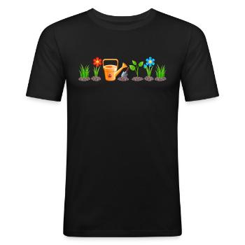 Jardinage jardinage fleurs de jardinage - T-shirt près du corps Homme - noir - Devant - Nik (191cm)