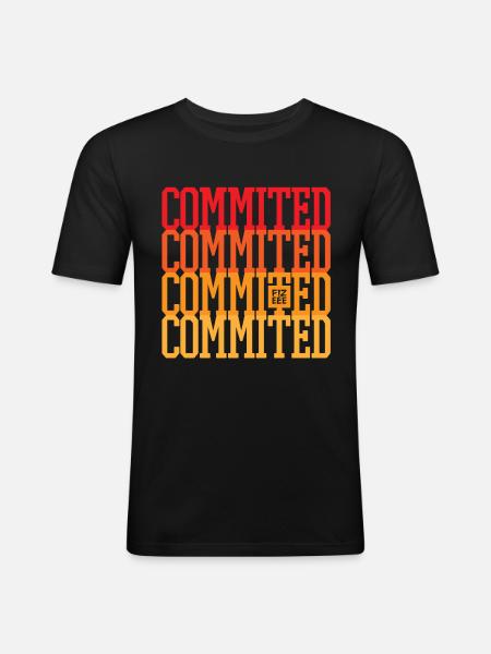 Engagé à vos objectifs! - T-shirt près du corps Homme - noir