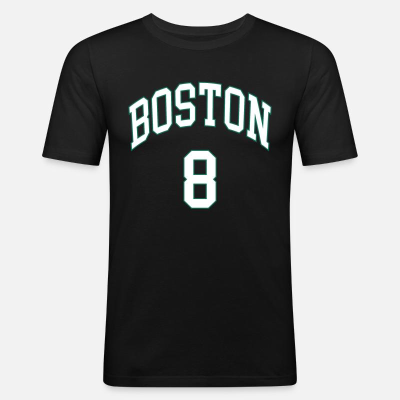 Boston 8 - Männer Slim Fit T-Shirt - Schwarz
