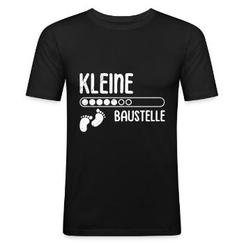 Bald Mama KLEINE BAUSTELLE Baby Kommt Lustiges - Männer Slim Fit T-Shirt - Schwarz - Vorne - Nik (191cm)