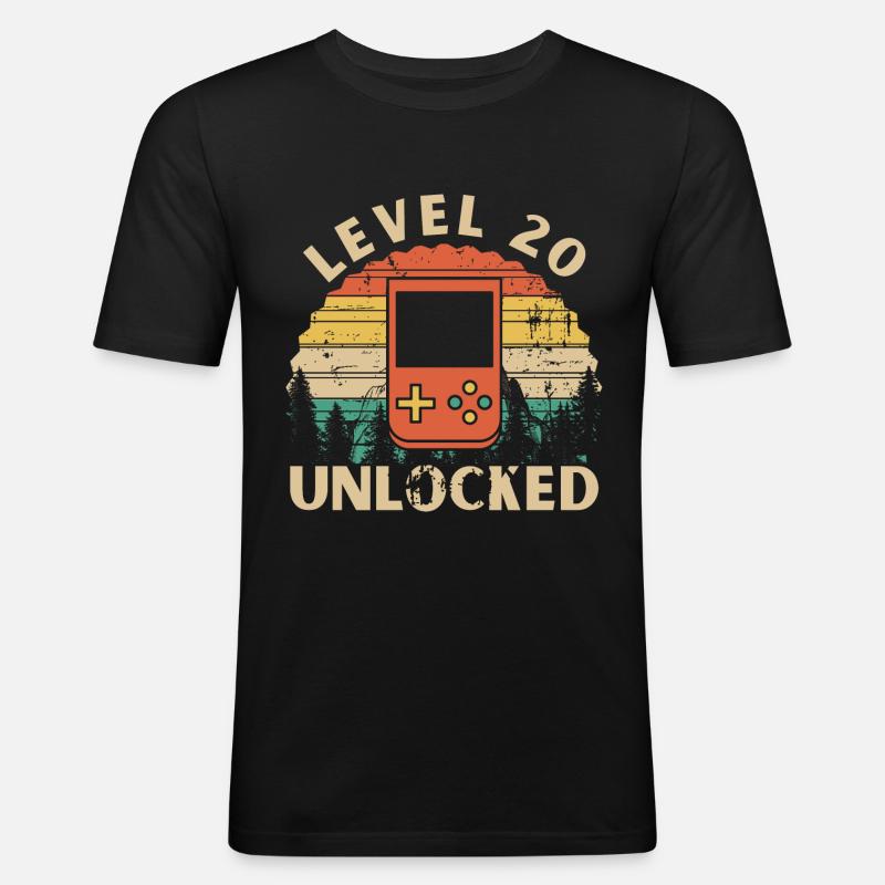 Level 20 Unlocked - T-shirt près du corps Homme - noir