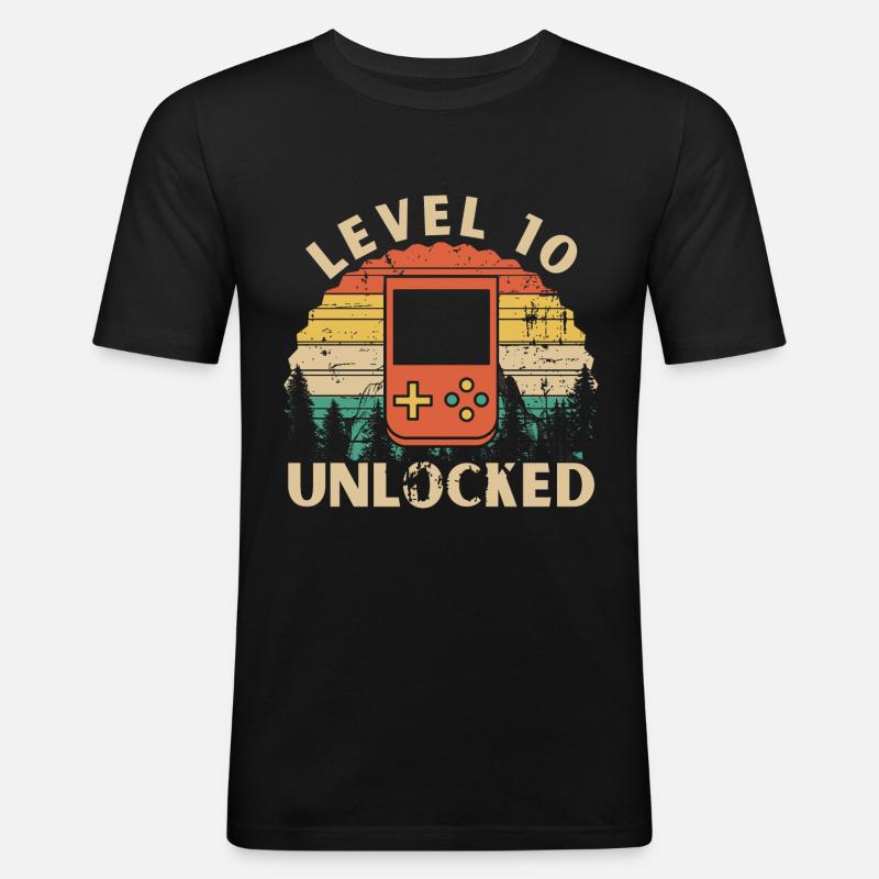 Level 10 Unlocked - T-shirt près du corps Homme - noir