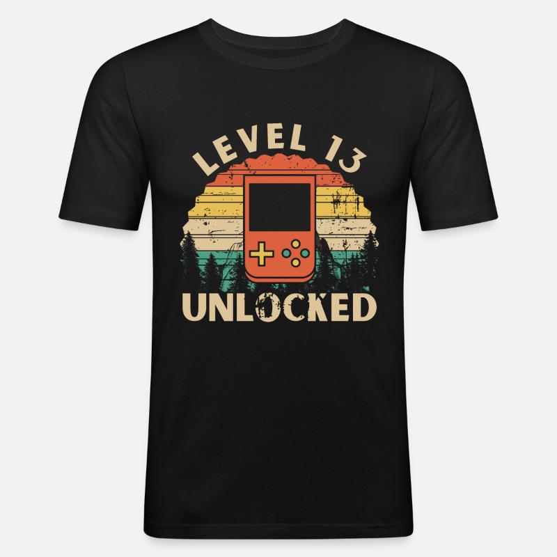 Level 13 Unlocked - T-shirt près du corps Homme - noir