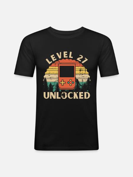Level 27 Unlocked - Men's Slim Fit T-Shirt - black