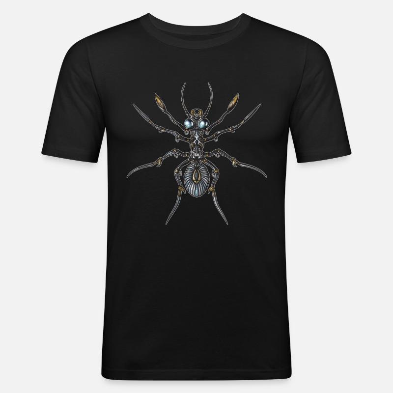 Robot-Ameise - Männer Slim Fit T-Shirt - Schwarz