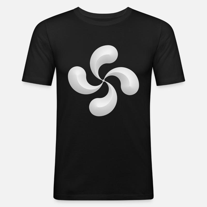 basque_cross_lauburu_8 - Männer Slim Fit T-Shirt - Schwarz