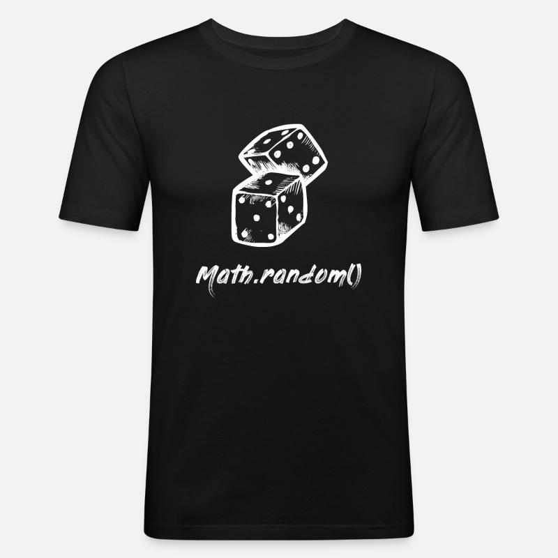 Math.random() #WHITE - Männer Slim Fit T-Shirt - Schwarz