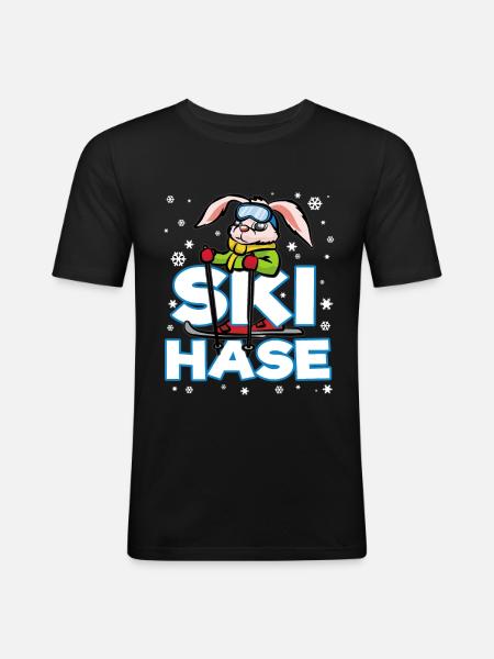 SKI HASE Ski Snow Snow - Men's Slim Fit T-Shirt - black