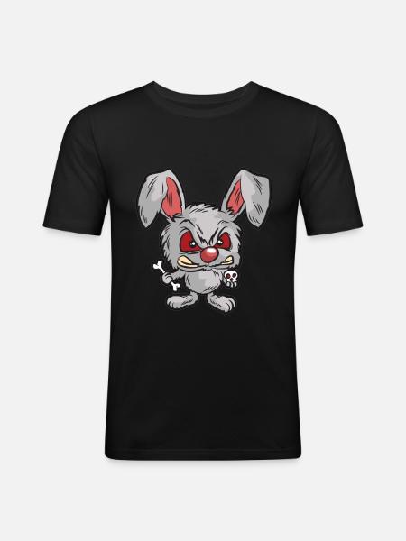 Psychopathic evil humor - Men's Slim Fit T-Shirt - black