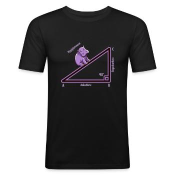 Hyppotenuse Hypotenuse Dreieck Mathe Nerd Humor - Männer Slim Fit T-Shirt - Schwarz - Vorne - Nik (191cm)