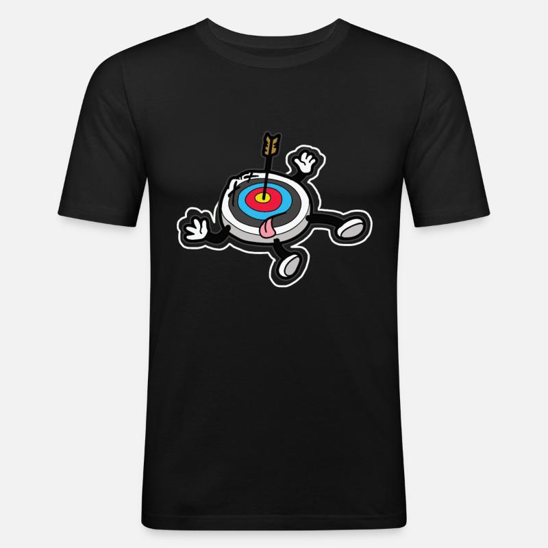 Cible morte avec tir à l'arc arc et flèche - T-shirt près du corps Homme - noir