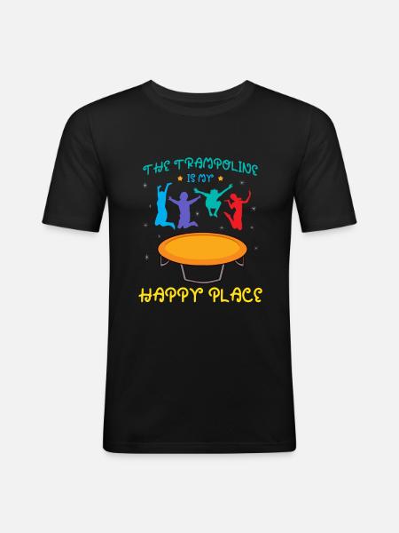 Trampolin Springen Liebe - Männer Slim Fit T-Shirt - Schwarz