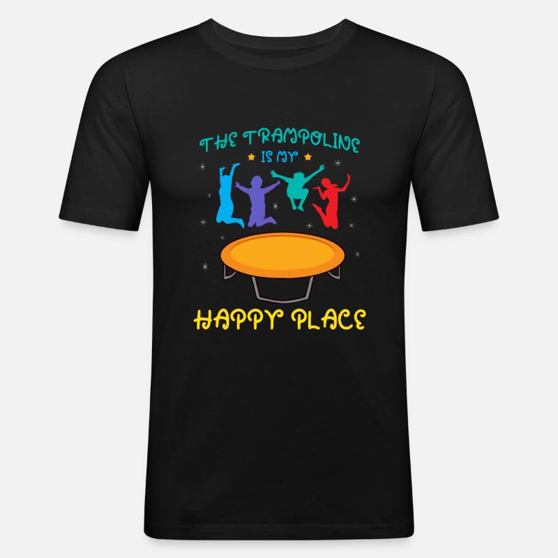 Trampolin Springen Liebe - Männer Slim Fit T-Shirt - Schwarz
