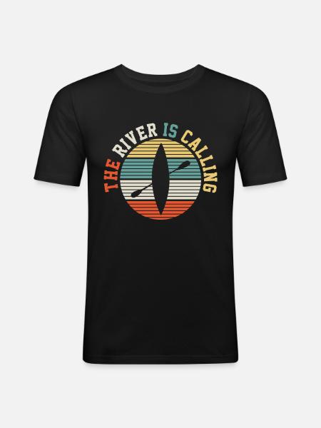 KAYAK canoe paddling - Men's Slim Fit T-Shirt - black