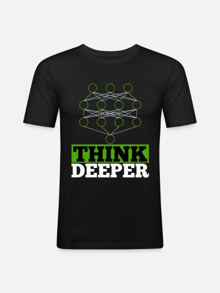 Artificial intelligence think deeper gift - Men's Slim Fit T-Shirt - black