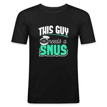 Snus non-smoking non-smoker nicotine Anti-smoker - Men's Slim Fit T-Shirt - black - Front - Nik (191cm)