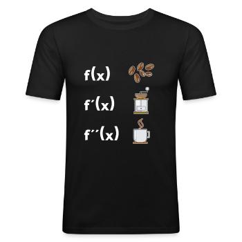 Mathe Lehrer Ableitung Kaffee Liebhaber - Männer Slim Fit T-Shirt - Schwarz - Vorne - Nik (191cm)