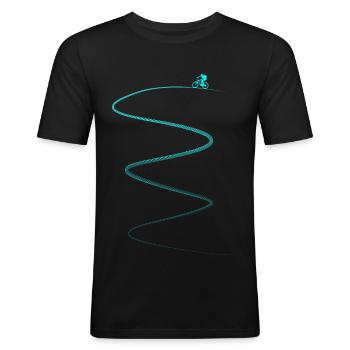 Vélo de montagne biker vélo vtt vélo - T-shirt près du corps Homme - noir - Devant - Nik (191cm)
