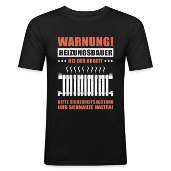 Anlagenmechaniker Heizungsbauer Geschenk SHK - Männer Slim Fit T-Shirt - Schwarz - Vorne - Nik (191cm)