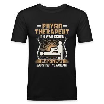 Physiotherapeut Geschenk Physiotherapie lustig - Männer Slim Fit T-Shirt - Schwarz - Vorne - Nik (191cm)