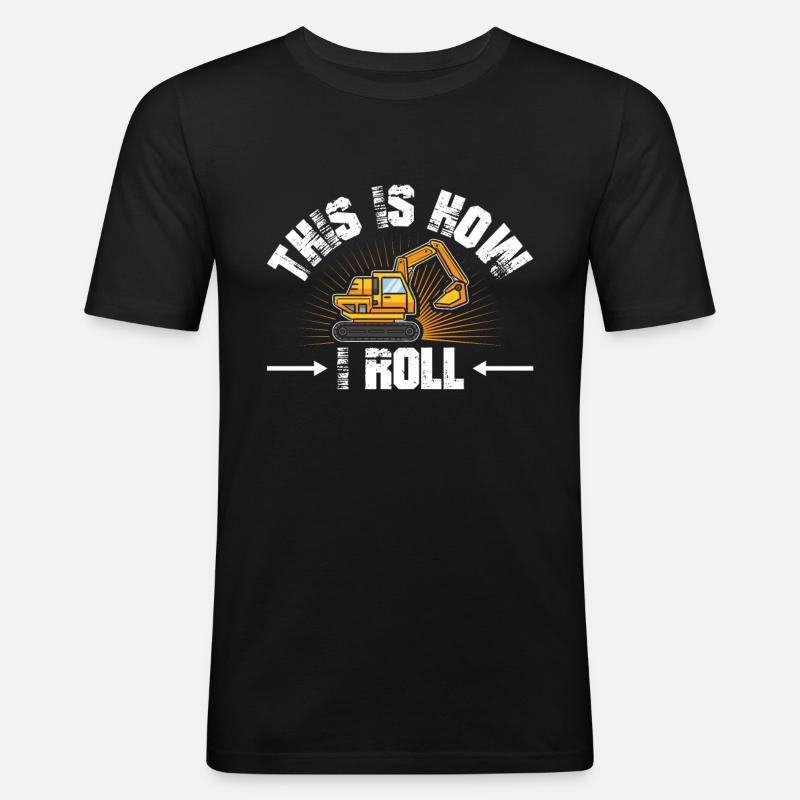 Baggerfahrer Baggern Baggerführer Bagger Geschenk - Männer Slim Fit T-Shirt - Schwarz