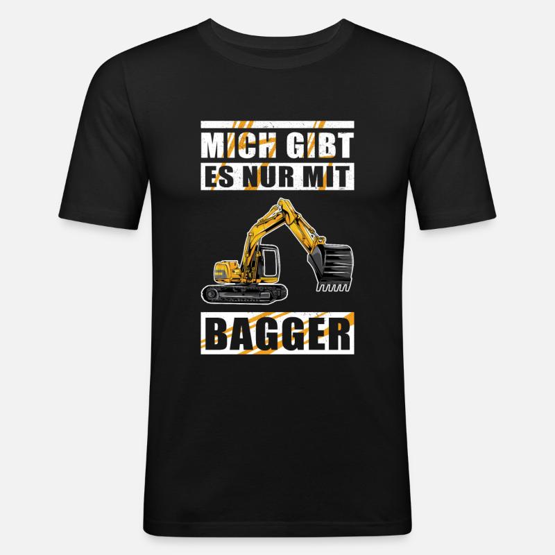 Baggerfahrer Baggerführer Baggern Bagger Geschenk - Männer Slim Fit T-Shirt - Schwarz