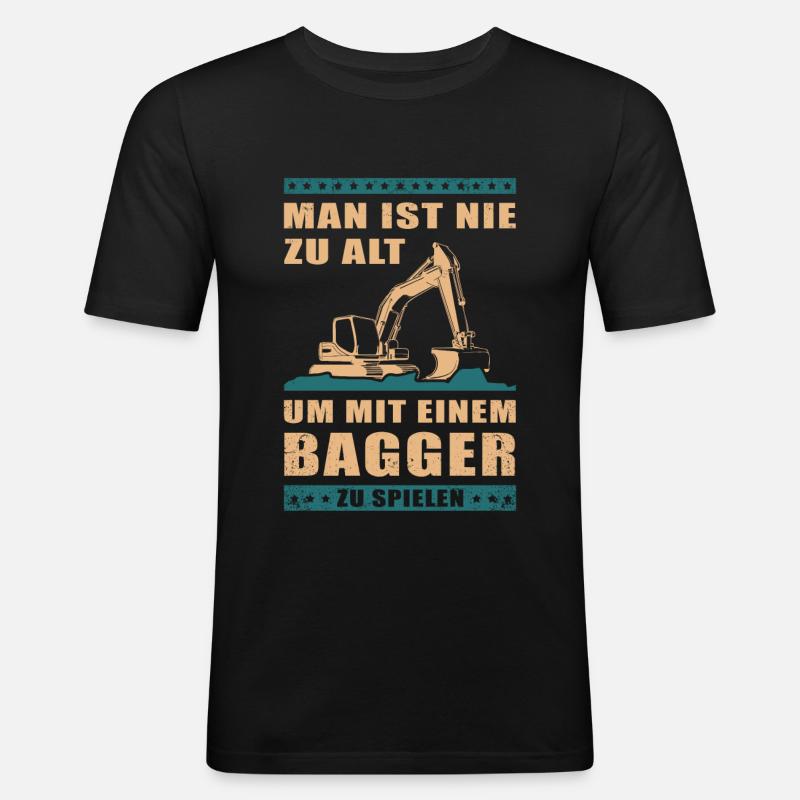 Baggerfahrer Baggerführer Baggern Bagger Geschenk - Männer Slim Fit T-Shirt - Schwarz