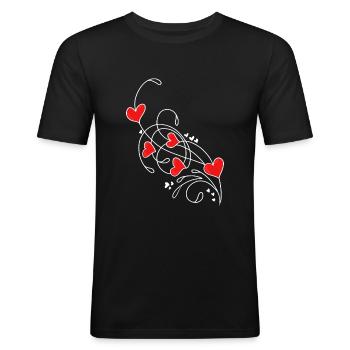 Valentine's Day Valentine's Day - Men's Slim Fit T-Shirt - black - Front - Nik (191cm)