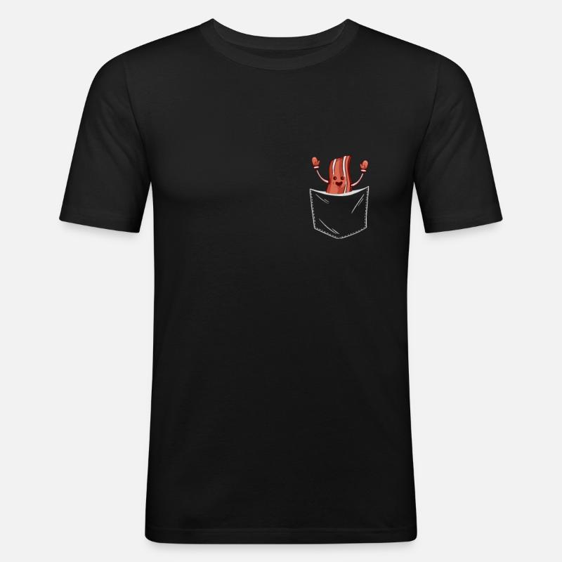Bacon Bacon Petit déjeuner - T-shirt près du corps Homme - noir